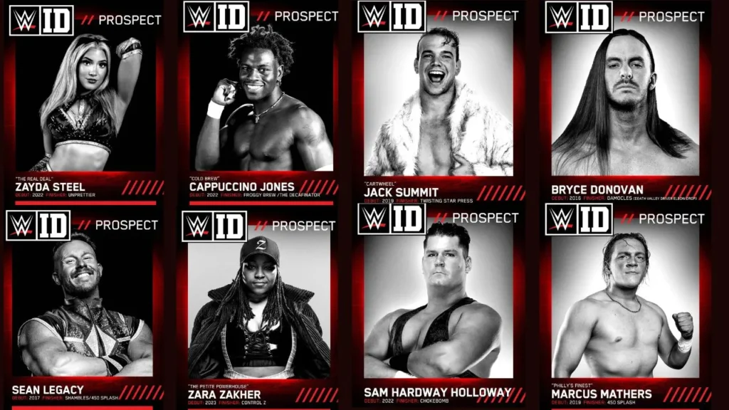 WWE ID New Prospects Marcus Mathers, Sam Holloway, Sean Legacy, Zara Zakher, Jack Cartwheel, Cold Brew Jones, Bryce Donovan, Bryce Donovan, Zayda Steel