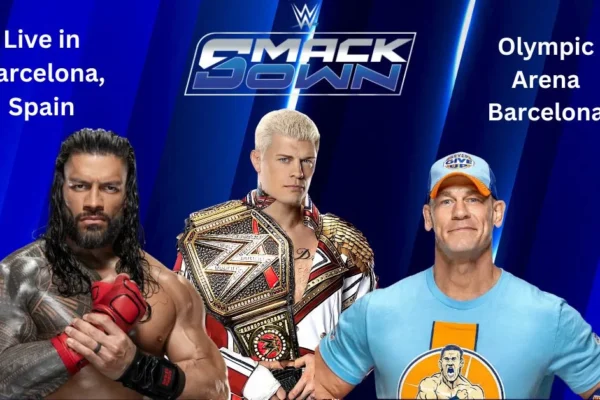 "WWE Superstars in action at SmackDown in Barcelona at Olympic Arena