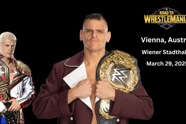 WWE Superstars Cody Rhodes and GUNTHER at the Wiener Stadthalle in Vienna, Austria, on March 29, 2025