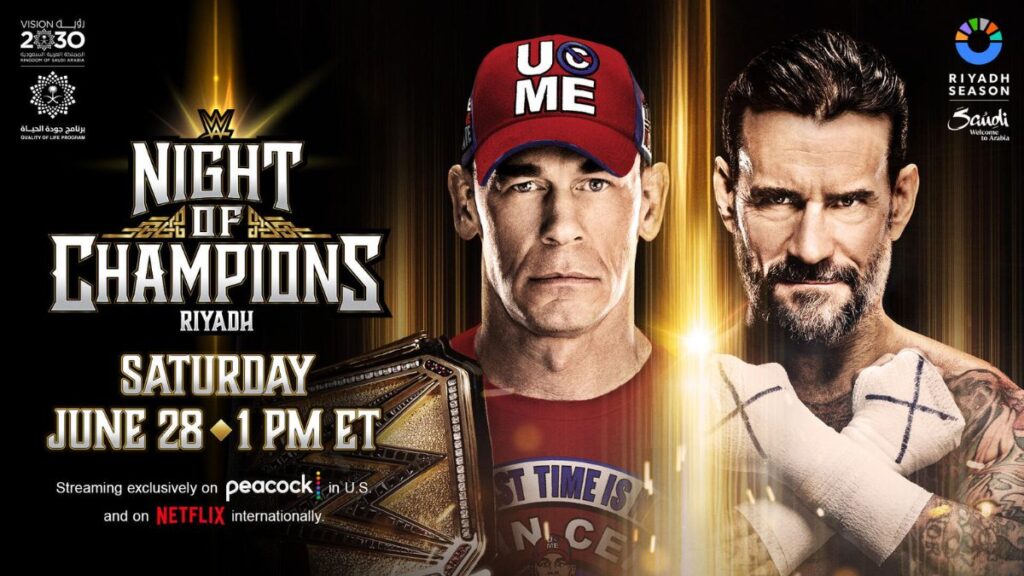 John Cena and CM Punk face off in the ring at WWE Night of Champions 2025