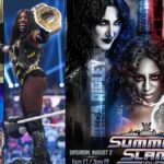 Naomi, IYO SKY, and Rhea Ripley face off in a Triple Threat Match for the WWE Women’s World Championship at SummerSlam 2025
