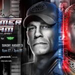 WWE SummerSlam 2025 match card poster featuring John Cena vs Cody Rhodes
