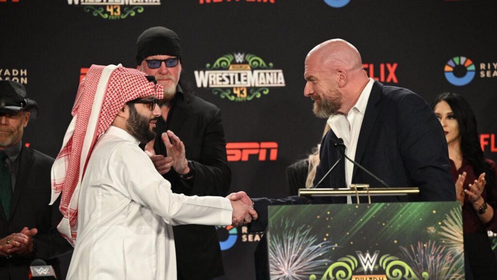 Triple H and Turki Al-Sheikh announce WrestleMania 43 in Riyadh, Saudi Arabia