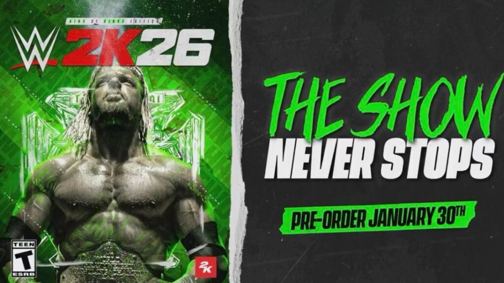 Triple H featured on WWE 2K26 cover highlighting the Attitude Era focus