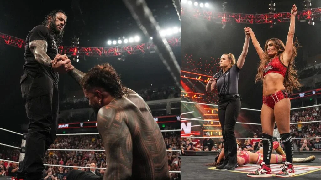 Roman Reigns returns on WWE Raw July 14 2025, CM Punk celebrates Gauntlet Match victory, Nikki Bella makes in-ring comeback